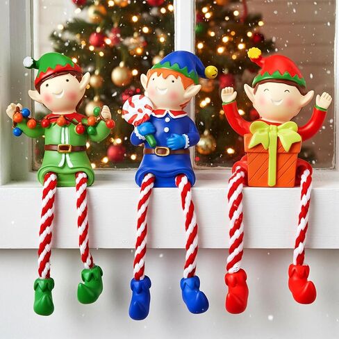 3 Pcs St Patrick's Day Leprechaun Figurines Gnomes Decorations Shelf Sitters with Dangling Legs Resin Gnome Centerpiece for Irish Day Gift in Kuwait
