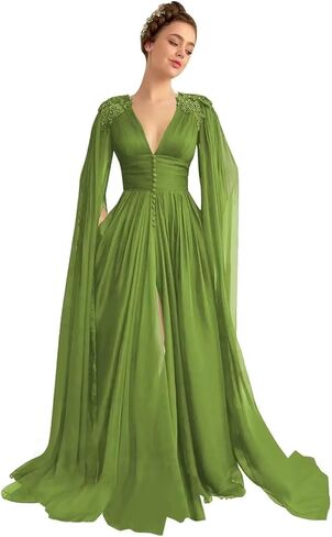 Dymaisei Tulle Prom Dresses with Cape Lace Applique Ball Gowns V Neck Formal Evening Dresses with Pockets in Saudi Arabia