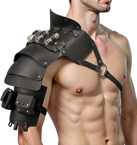 SUMGOGO Shoulder Armor Vials Witch Belt Pouch Waist Bag Retro Bracer Medieval Knight Robot Renaissance Cosplay Viking Costume in Saudi Arabia