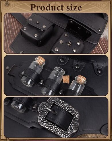 SUMGOGO Shoulder Armor Vials Witch Belt Pouch Waist Bag Retro Bracer Medieval Knight Robot Renaissance Cosplay Viking Costume in Saudi Arabia