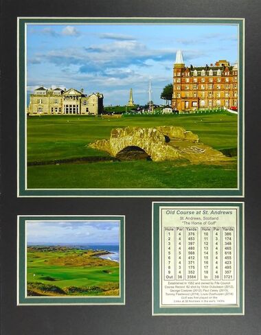 The Old Course at St. Andrews 11" x 14" Unframed Matted Photo Collage by Legends Never Die, Inc. in Saudi Arabia