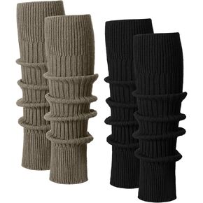 Shihanee 2 Pairs Wool Leg Warmers for Women Soft Ribbed Y2k Winter Knit Long Leg Warmers for Dance Ballet in Kuwait