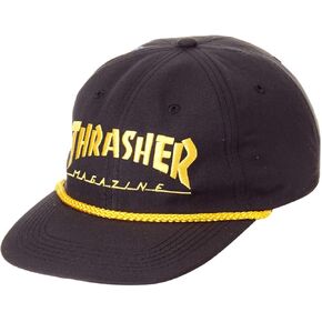 Thrasher Magazine Logo Embroidered Black / Silver Mesh Trucker Hat - Adjustable in Kuwait