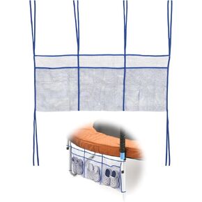 Trampoline Shoe Bag, 41.3x17.7in Polyester 3 Pouch Trampoline Mesh Storage Holder Lager Capacity Net Organizer Practical Item Storage Accessories for Shoes Toys (Blue) in Saudi Arabia