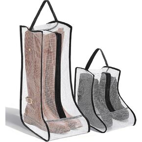 2pcs Boot Bags for Cowboy Boots Portable Boot Storage for Travel Waterproof PVC Dust Proof Boot Storage Organizer Short Boots and Tall Boots Shoe Cover Protector Bag in Saudi Arabia