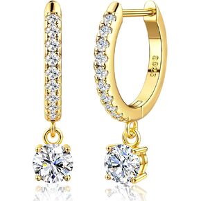 أقراط مويسانيتي، حلق من الفضة الاسترليني 1.0 قيراط - 2.0 قيراط D لون رائع لا يسبب الحساسية للنساء والرجال قطرة متدلية مويسانيتي ليفرباك هدية عيد الأم in Kuwait