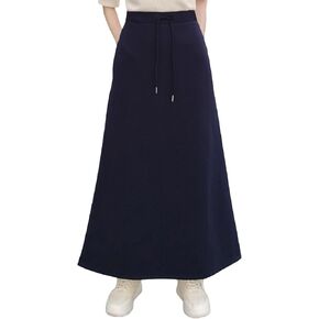 Women Fleece Lined Skirt Long Warm Fall Winter Skirts with Pockets,Elastic High Waisted Casual A-Line Maxi Skirt in Kuwait