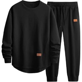 Men's Sweatsuits 2 Piece Sets Long Sleeve Crewneck Sweatshirts & Drawstring Joggers Casual Outfits in Saudi Arabia