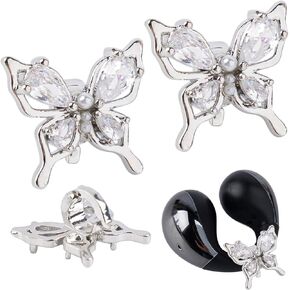 2 Pack Butterfly Crystal for Clip on Earbuds Open Ear Accessories Jewelry Decoration in Kuwait
