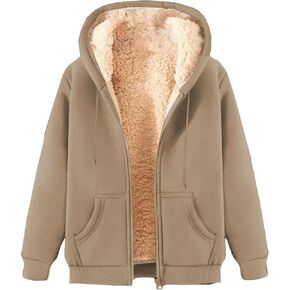 Zip Up Hoodie Men Fleece Jacket Heavyweight Thick Sherpa Lined Fall Winter Coat Zipper Hooded Sweatshirt Casual Warm in Saudi Arabia