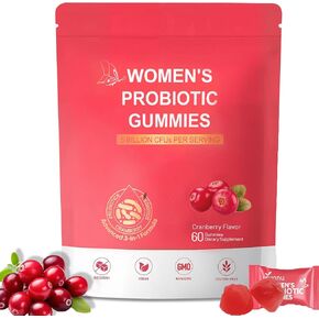 بروبيوتيك نسائي مهبلي، علكة توازن درجة الحموضة الأنثوية لرائحة صحية، وتوازن الخميرة والنباتات + فيتامين C لدعم المناعة - بروبيوتيك التوت البري in Kuwait
