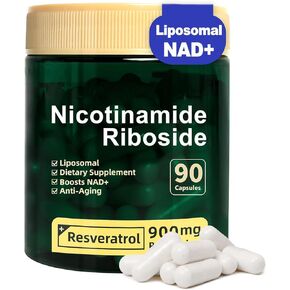 مكمل Liposomal NAD+، نيكوتيناميد ريبوسيد مع ريسفيراترول 900 مجم للنساء والرجال، مكمل معزز NAD عالي النقاء للطاقة والشيخوخة الصحية - 90 كبسولة in Kuwait