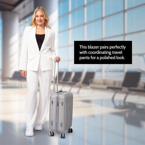 YORK & LANE Womens Packable Travel Blazer, Comfortable and Wash Friendly, Wrinkle Resistant in Saudi Arabia