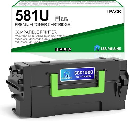 58D1U00 Remanufactured Toner Cartridge Ultra High Yield Toner Replacement for Lexmark 58D1U0E 58D1U00, Compatible with Lexmark MS823 MS725 MS825 MS826 MX722 MX725 MX822 Printer - 55,000 Pages in Saudi Arabia