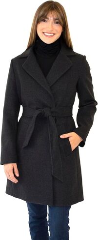 Nine West womens Ah8571 - Nine West Mid-length Faux Wool Coat in Saudi Arabia
