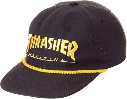 Thrasher Magazine Logo Embroidered Black / Silver Mesh Trucker Hat - Adjustable in Kuwait