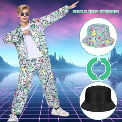 ملابس 80s للرجال والنساء 80s بدلة رياضية للرجال 90s ديسكو تحت عنوان الزي الهيب هوب مجموعة سترة واقية ملابس تنكرية in Kuwait