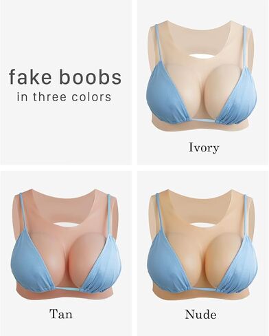 Silicone Breastplate B-G Cup Fake breasts forms Fake boobs Low neckline Back cutout For Crossdresser Drag Cosplay in Saudi Arabia