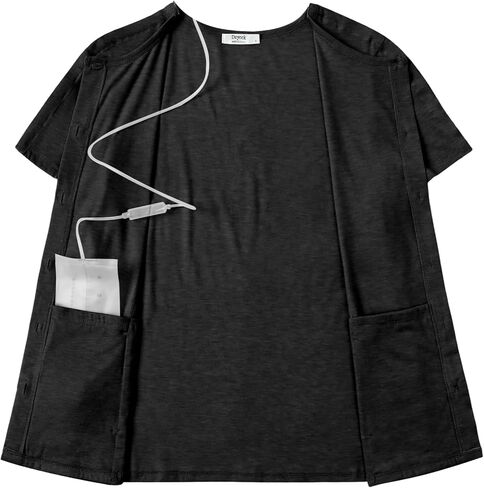 Deyeek Mastectomy Shirts with Drain Pockets Tear Away Side Shoulder Surgery Tops for Women Chemo Shirts for Port Access in Saudi Arabia