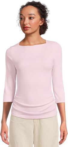 Michael Stars Womens Asha 3/4 Sleeve Straight Neck Top in Saudi Arabia