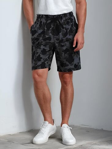 Men's Casual Camo Elastic Waist Drawstring Shorts in Saudi Arabia