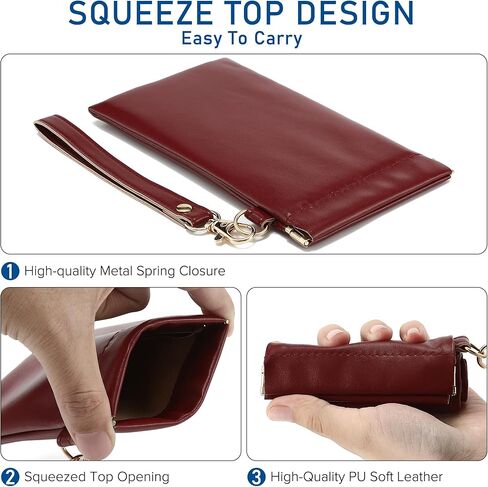 3 Pcs Soft Leather Sunglasses Pouch With Carrying Strap Large Squeeze Top Eyeglasses Bag Glasses Case for Women Men in Saudi Arabia