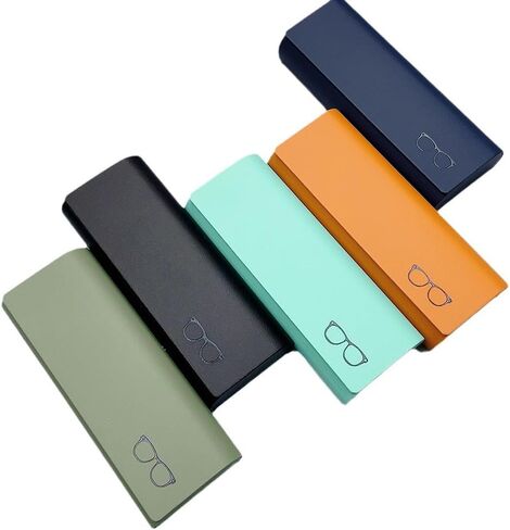Unisex PU Leather Hard Eyeglasses Case - Durable Eyewear Protector for Most Glasses Types in Saudi Arabia