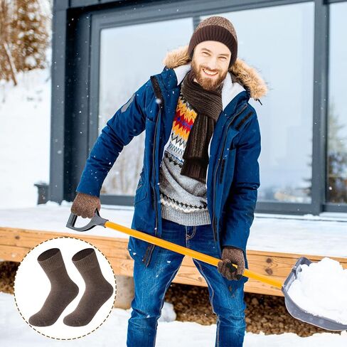 SATINIOR 6 Pcs Winter Hat Scarf Socks Touch Screen Gloves Sets Women Men Fleece Lined Knit Beanies Winter Gifts in Saudi Arabia