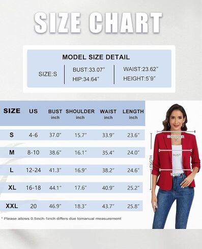 MINTLIMIT Womens Casual Blazer Open Front Business Suit Jacket 3/4 Sleeve Button Work Office Blazer Lightweight in Saudi Arabia