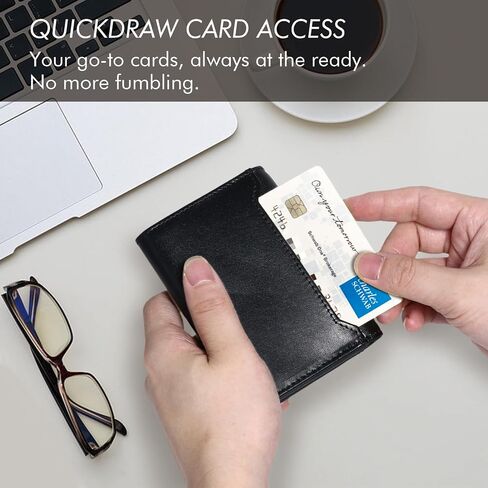محفظة جلدية ثلاثية الطي للرجال بحجب RFID - محفظة جلدية ثلاثية الطي للرجال مع 12 فتحة للبطاقات، هدية للرجال، محفظة العلم الأمريكي باللون الأسود in Kuwait