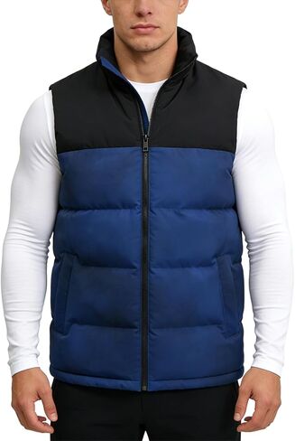 Men's Puffer Vest Sleeveless Jacket Outdoor Winter Warm Lightweight Quilted Outerwear Vest M to 3XL in Saudi Arabia