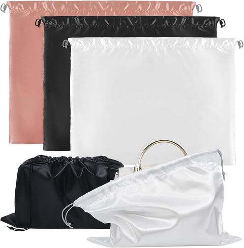 3 Pack Purse Storage Bag,3 Sizes Silk Purse Dust Bags for Storage with Drawstring, Purses Dusts Covers for Handbags, Shoes Bag for Travel Women, S & M & L in Saudi Arabia