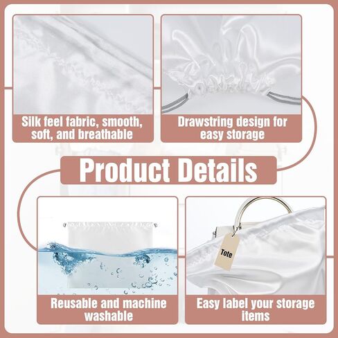 3 Pack Purse Storage Bag,3 Sizes Silk Purse Dust Bags for Storage with Drawstring, Purses Dusts Covers for Handbags, Shoes Bag for Travel Women, S & M & L in Saudi Arabia