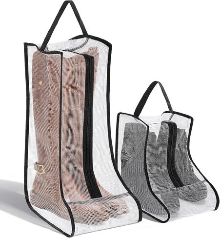 2pcs Boot Bags for Cowboy Boots Portable Boot Storage for Travel Waterproof PVC Dust Proof Boot Storage Organizer Short Boots and Tall Boots Shoe Cover Protector Bag in Saudi Arabia