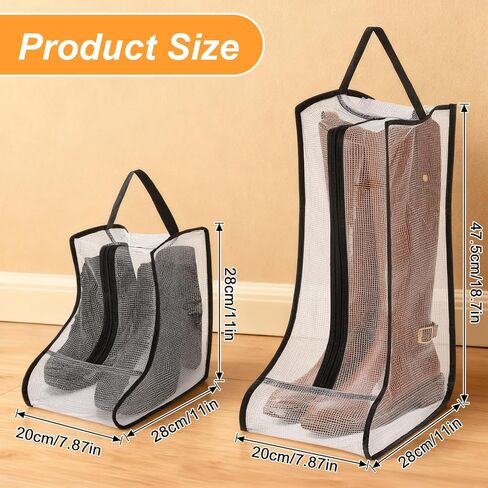 2pcs Boot Bags for Cowboy Boots Portable Boot Storage for Travel Waterproof PVC Dust Proof Boot Storage Organizer Short Boots and Tall Boots Shoe Cover Protector Bag in Saudi Arabia