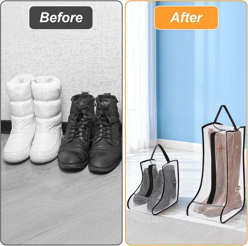 2pcs Boot Bags for Cowboy Boots Portable Boot Storage for Travel Waterproof PVC Dust Proof Boot Storage Organizer Short Boots and Tall Boots Shoe Cover Protector Bag in Saudi Arabia