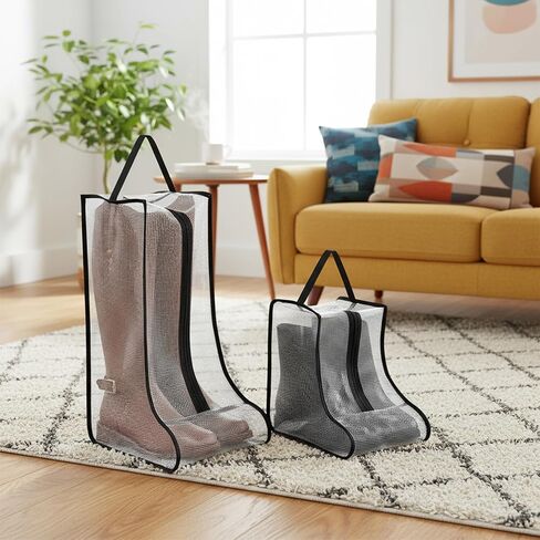 2pcs Boot Bags for Cowboy Boots Portable Boot Storage for Travel Waterproof PVC Dust Proof Boot Storage Organizer Short Boots and Tall Boots Shoe Cover Protector Bag in Saudi Arabia