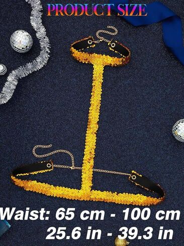BODIY light Up Chest Harness Sparkly Gold Sequin Chest Belt Leather Body Harness for Women in Saudi Arabia