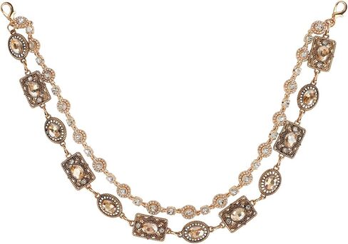 Semato Women's Vintage Golden Metal Decor Bag Chram Carved Floral Design Trouser Chain Belt Waist Chain in Saudi Arabia