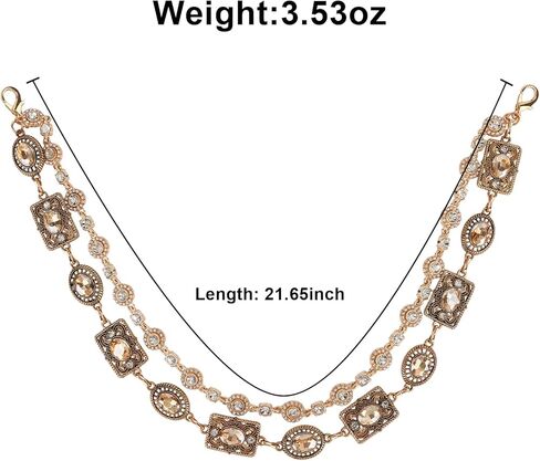 Semato Women's Vintage Golden Metal Decor Bag Chram Carved Floral Design Trouser Chain Belt Waist Chain in Saudi Arabia