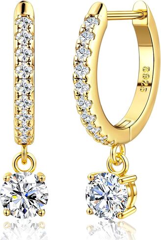 أقراط مويسانيتي، حلق من الفضة الاسترليني 1.0 قيراط - 2.0 قيراط D لون رائع لا يسبب الحساسية للنساء والرجال قطرة متدلية مويسانيتي ليفرباك هدية عيد الأم in Kuwait