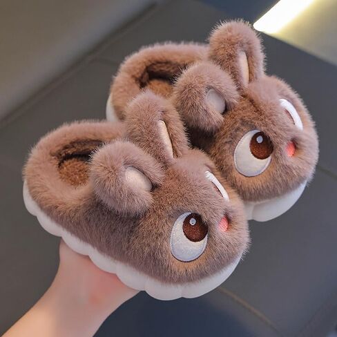 Little Kids Slippers Boys Fluffy Home Slippers Winter Warm Indoor Cute Bunny Shoes in Saudi Arabia