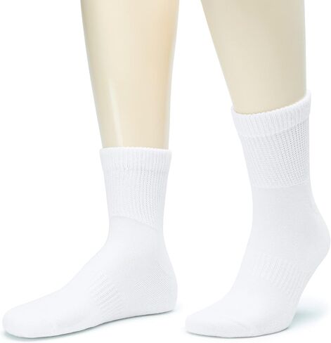 Hugh Ugoli Men's Cotton Diabetic Ankle Socks, Wide, Loose, Stretchy, Seamless Toe, Non Binding Top, Semi Cushion, 3-6 Pairs in Saudi Arabia
