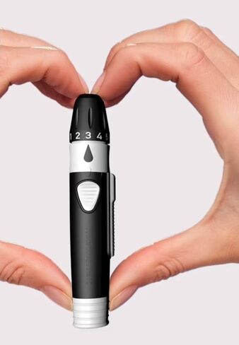 Lancing Device with Lancet Ejector – 5 Adjustable Depth Settings | with 5 Lancets Free in Kuwait