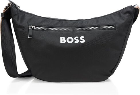 BOSS, catch hobo big logo bag, black gloss, One Size in Saudi Arabia