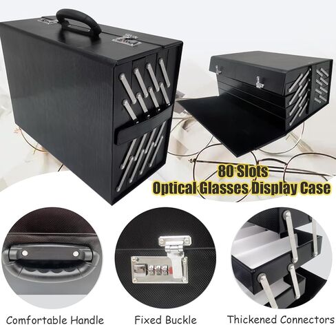 INTSUPERMAI Eyeglasses Storage Organizer Foldable Suitcase with Password PU leather Glasses Eyewear Display Case Box in Kuwait