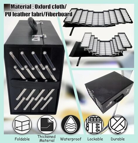 INTSUPERMAI Eyeglasses Storage Organizer Foldable Suitcase with Password PU leather Glasses Eyewear Display Case Box in Kuwait