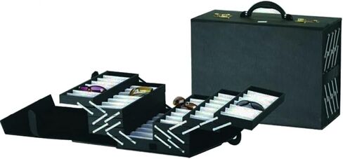 INTSUPERMAI Eyeglasses Storage Organizer Foldable Suitcase with Password PU leather Glasses Eyewear Display Case Box in Kuwait