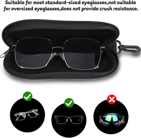 Soft Eyeglasses Case 2 Packs Travel Glasses Case Ultra Light Neoprene Eyeglass Pouch Soft Sunglasses Bag with Clip for Men Women in Saudi Arabia
