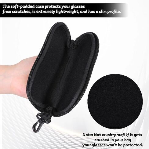 Soft Eyeglasses Case 2 Packs Travel Glasses Case Ultra Light Neoprene Eyeglass Pouch Soft Sunglasses Bag with Clip for Men Women in Saudi Arabia